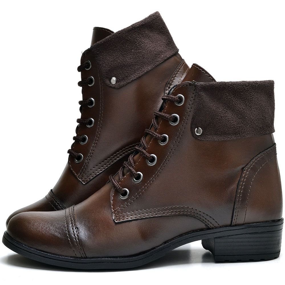 Bota Coturno Feminino Cano Curto DUBUY 601FG Marrom 3
