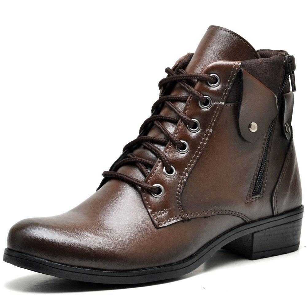 Bota Coturno Feminino Cano Curto DUBUY 603FG Marrom 2