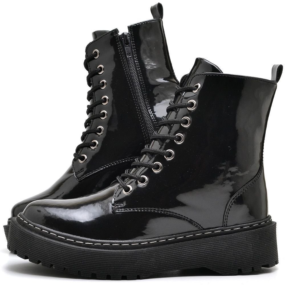 Bota Coturno Feminina Tratorada Verniz DUBUY 1105FG Preto 2