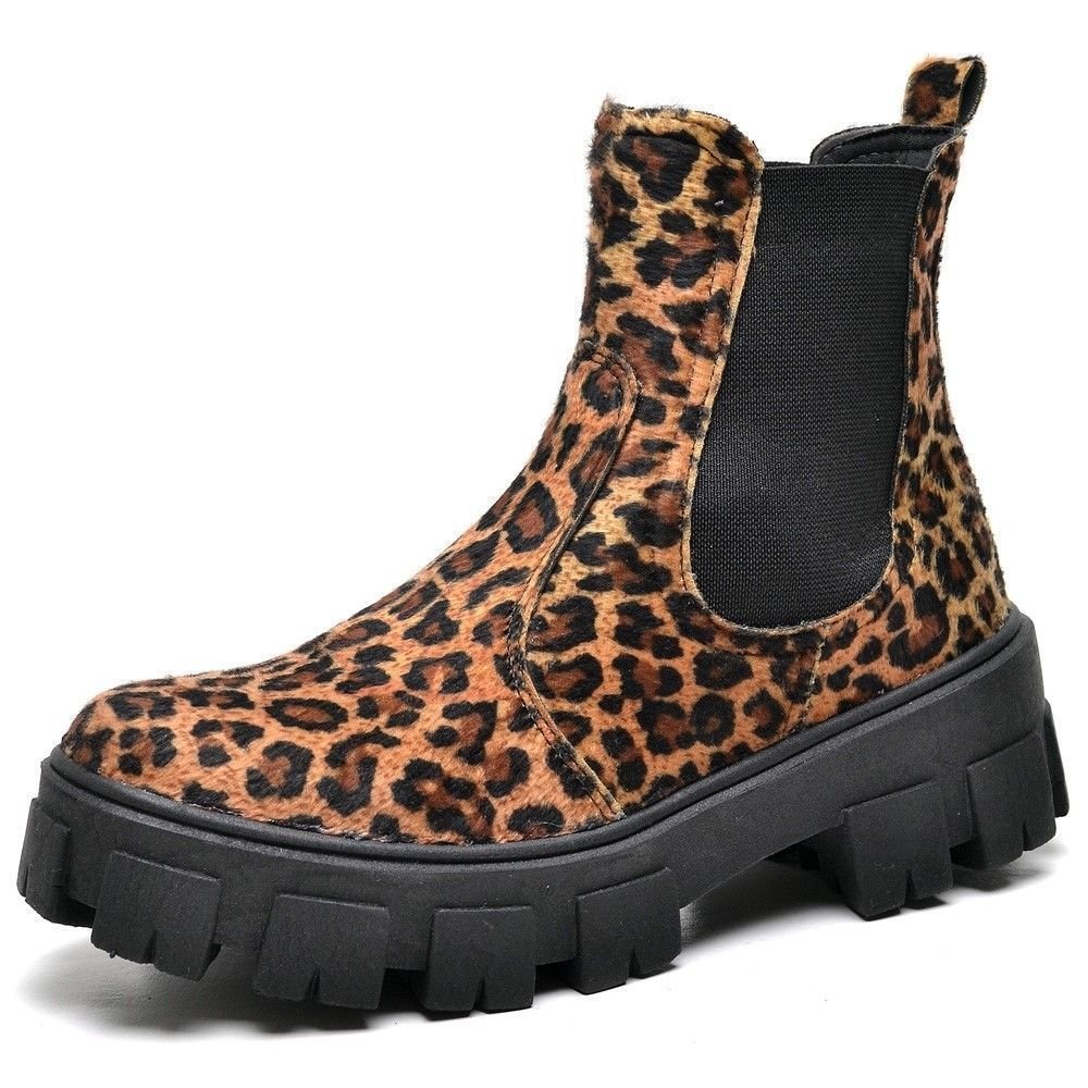 Bota Coturno Tratorada Estampa COW Feminino DUBUY 1504FG Onça 3