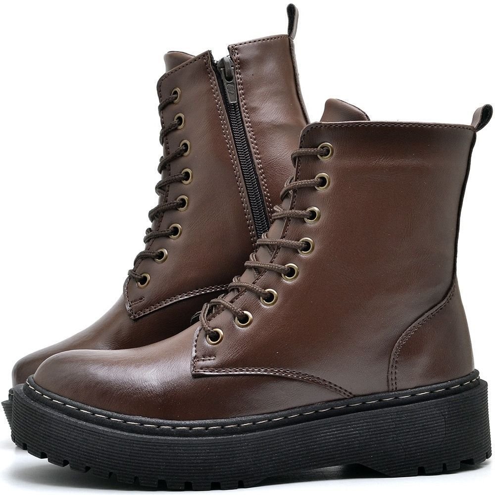 Bota Coturno Feminino Tratorada DUBUY 1105FG Marrom 2