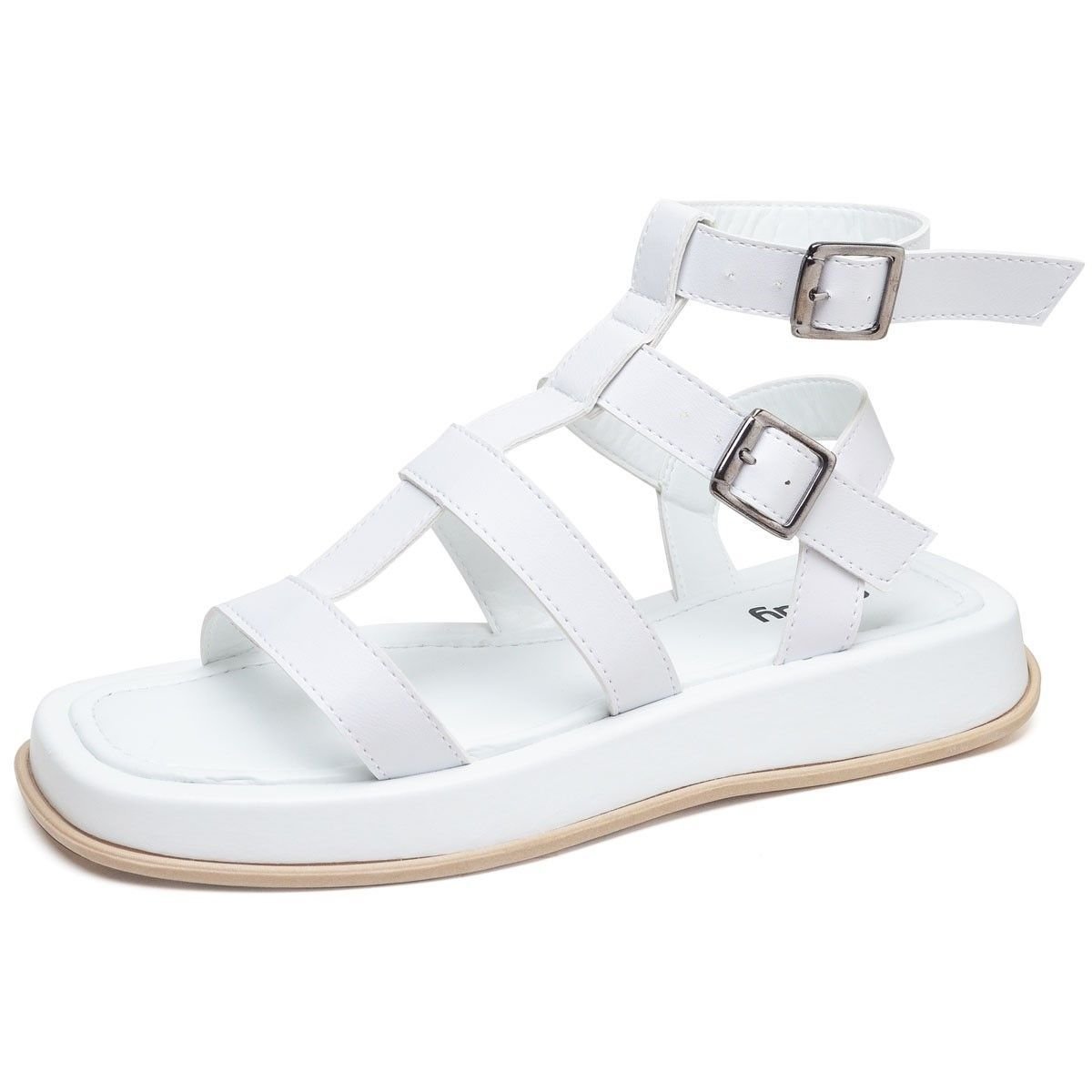 Sandália Plataforma Feminina 2055FG Branco 2