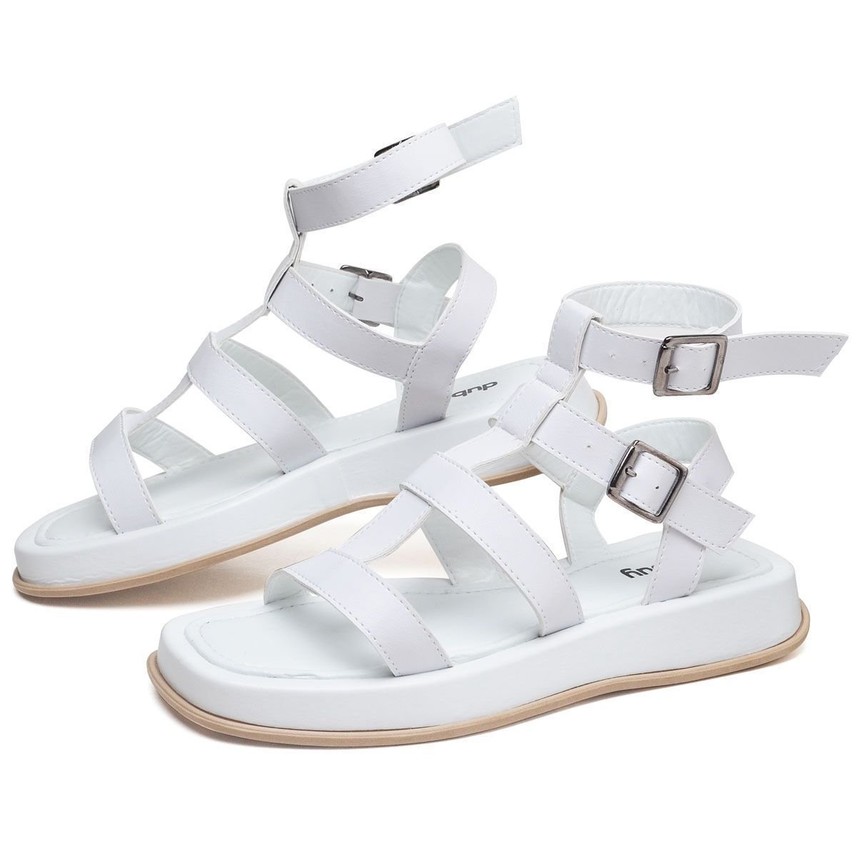 Sandália Plataforma Feminina 2055FG Branco 4