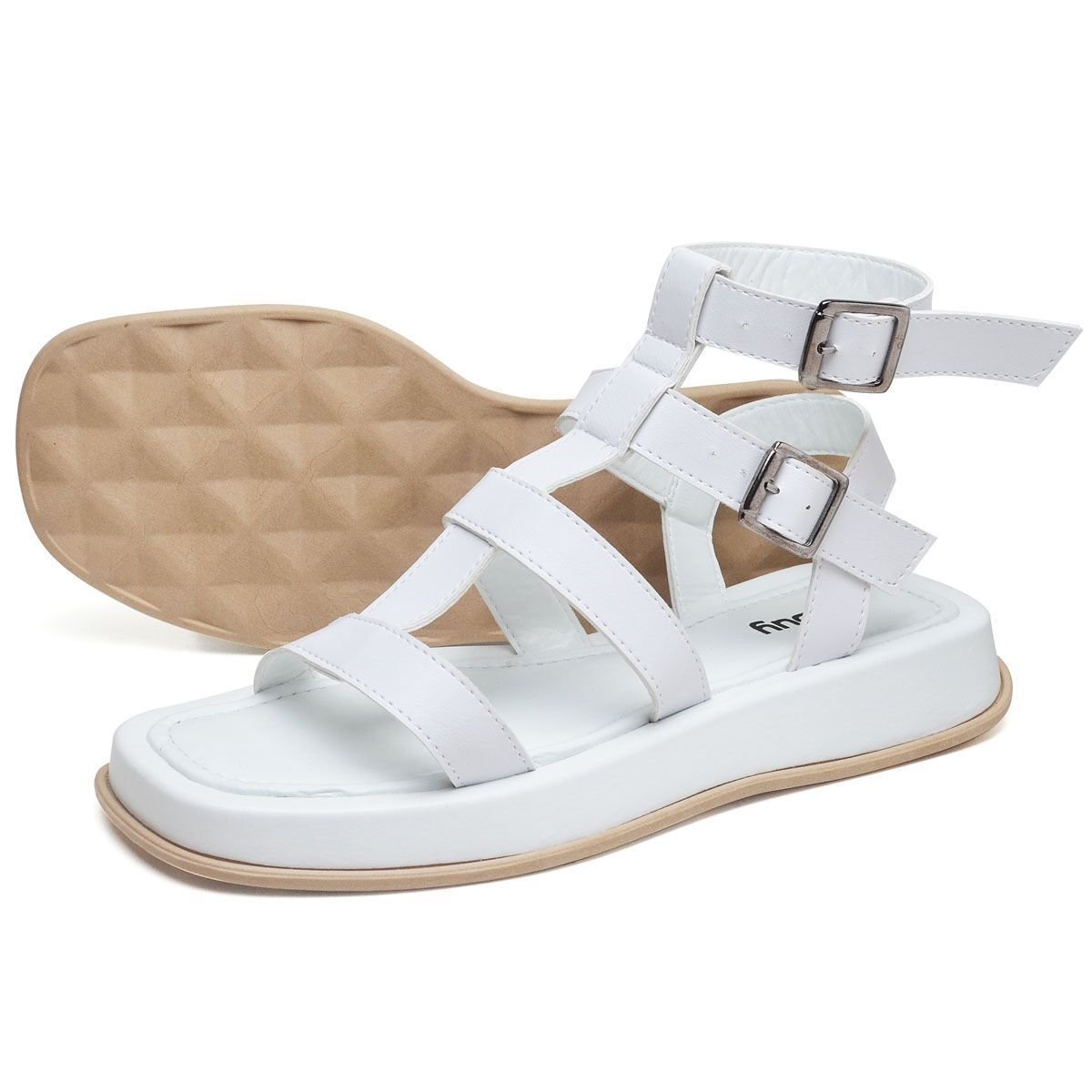 Sandália Plataforma Feminina 2055FG Branco 5