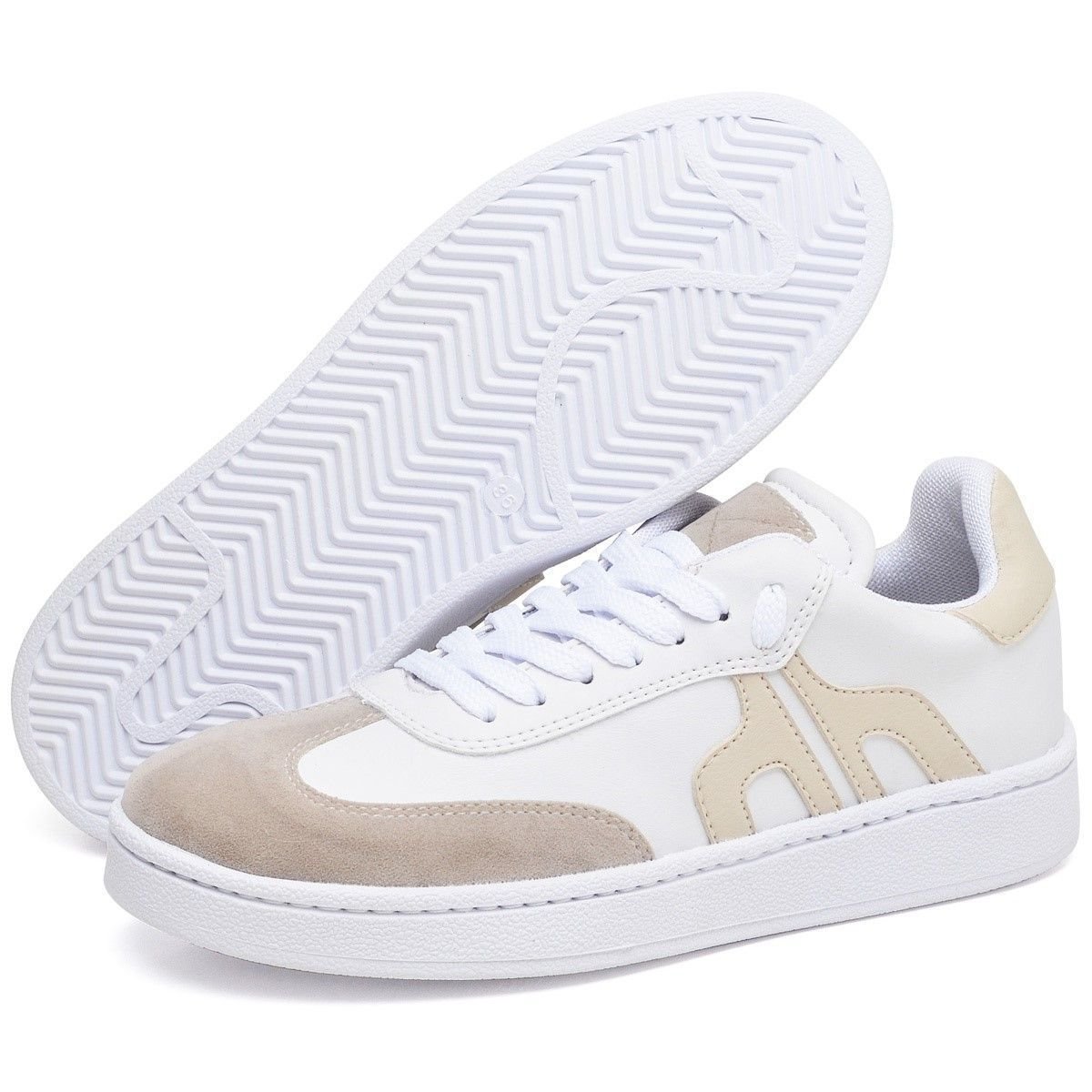 Tênis Feminino Sneacker Street DUBUY 032FG Branco/Bege 4