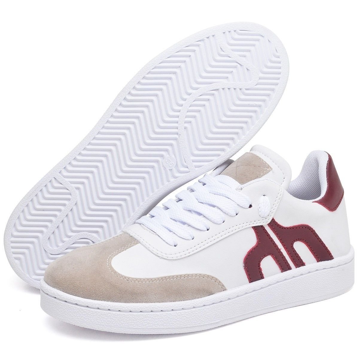 Tênis Feminino Sneacker Street DUBUY 032FG Branco/Cinza/Vermelho 4