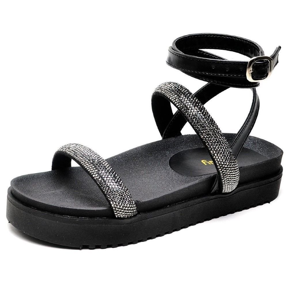 Sandália Rasteira Feminina DUBUY 2060FG Preto 2