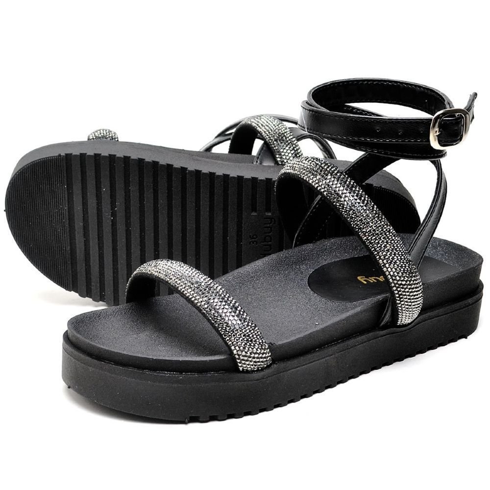 Sandália Rasteira Feminina DUBUY 2060FG Preto 4