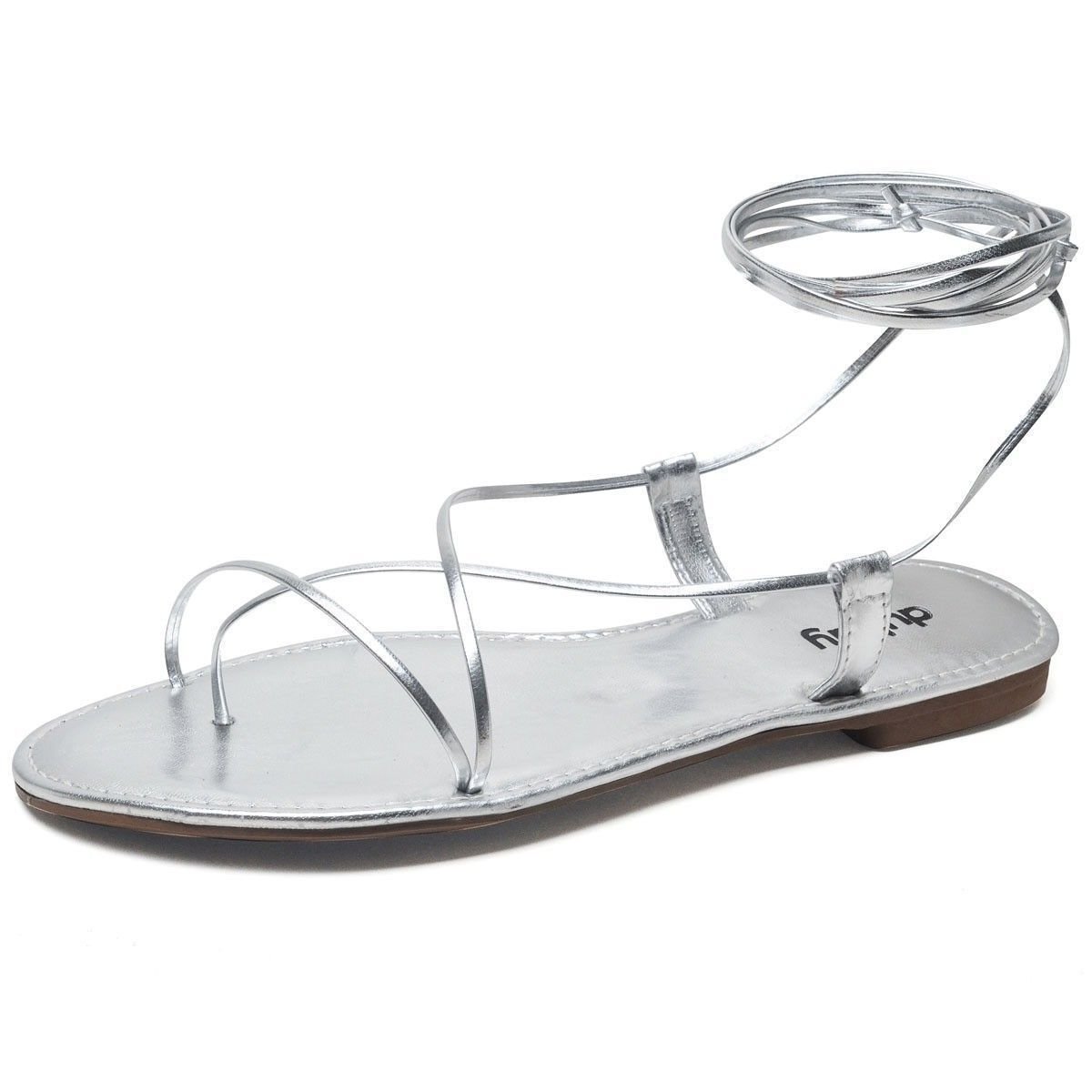 Sandália Rasteira Feminina DUBUY 2032FG Prata 2