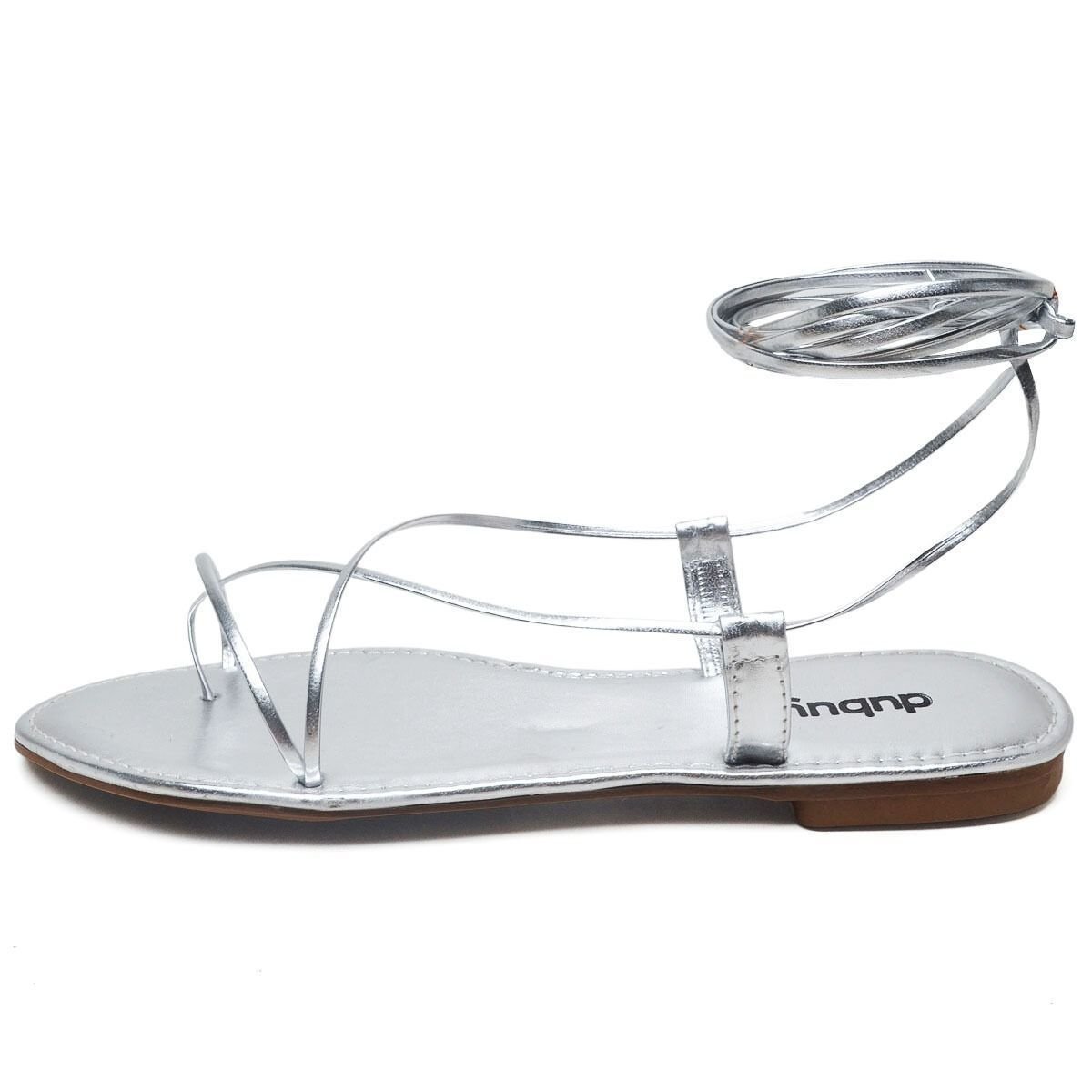 Sandália Rasteira Feminina DUBUY 2032FG Prata 3