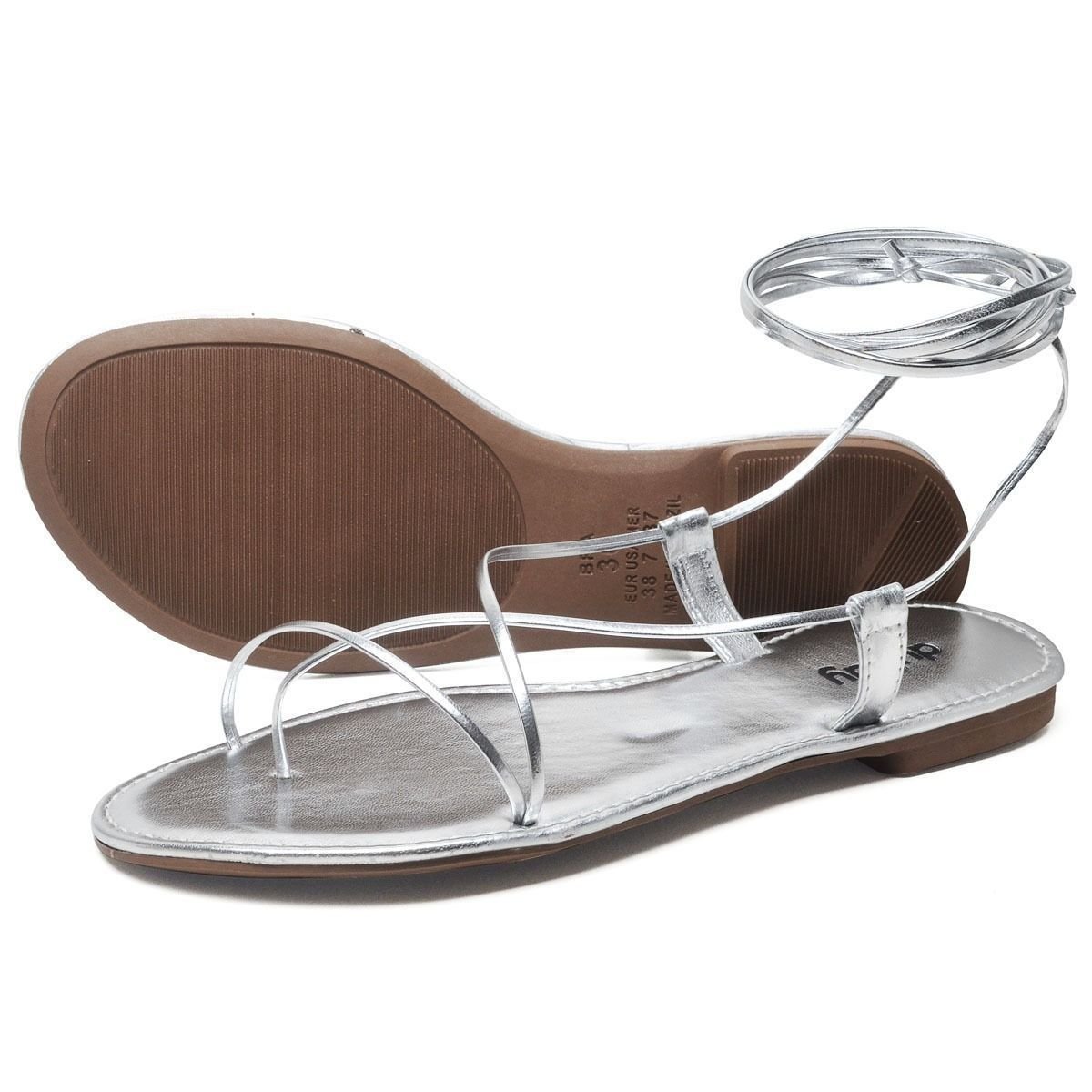 Sandália Rasteira Feminina DUBUY 2032FG Prata 4