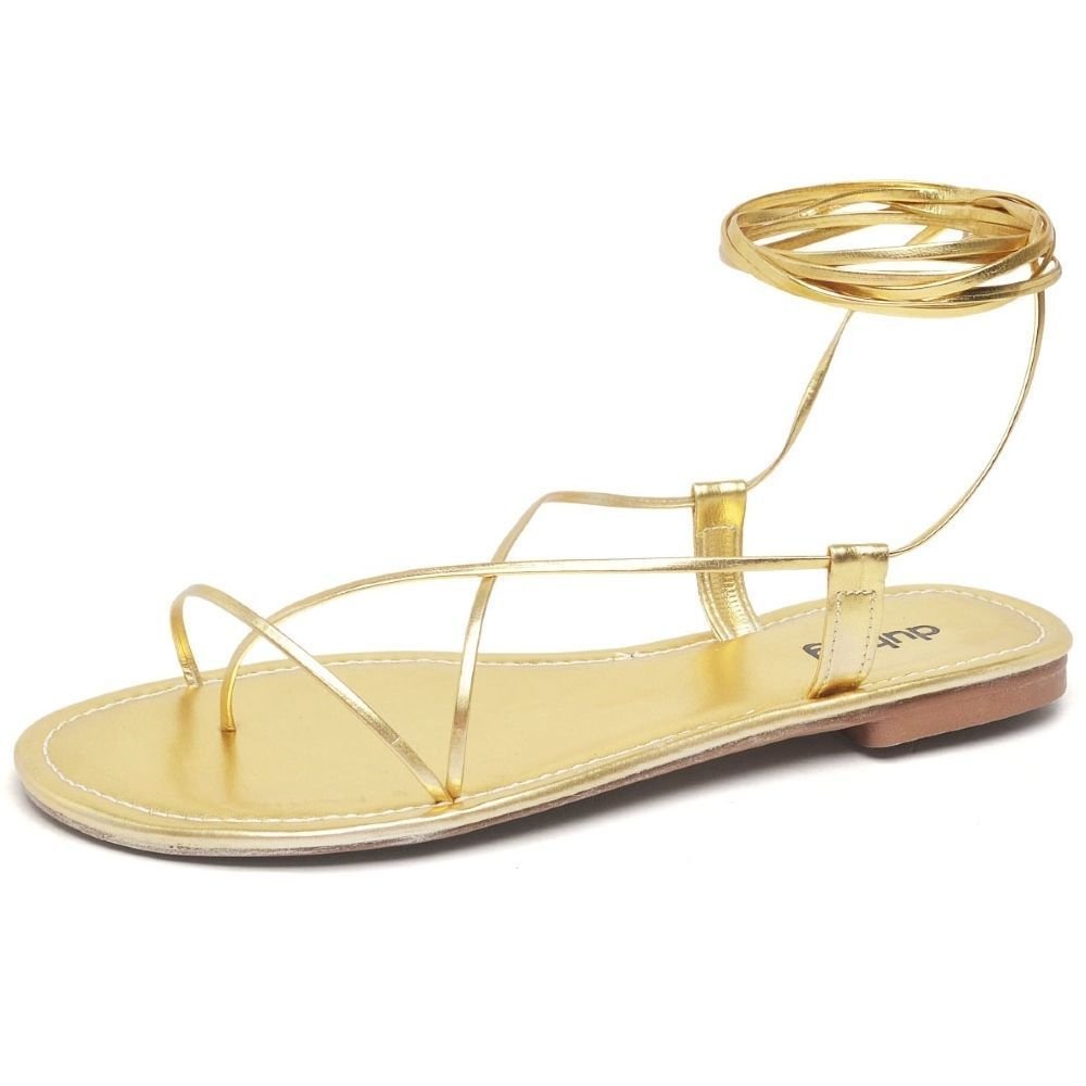 Sandália Rasteira Feminina DUBUY 2032FG Dourado 3