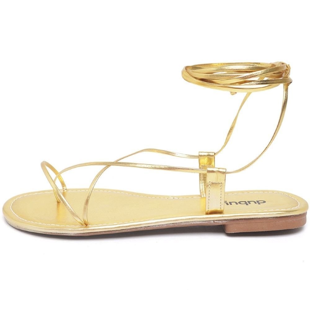 Sandália Rasteira Feminina DUBUY 2032FG Dourado 4