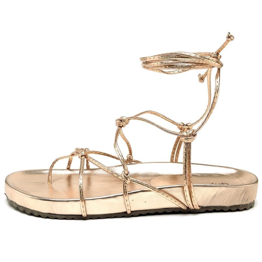 Sandália Rasteira Feminina Papete DUBUY 2040FG Dourado 3