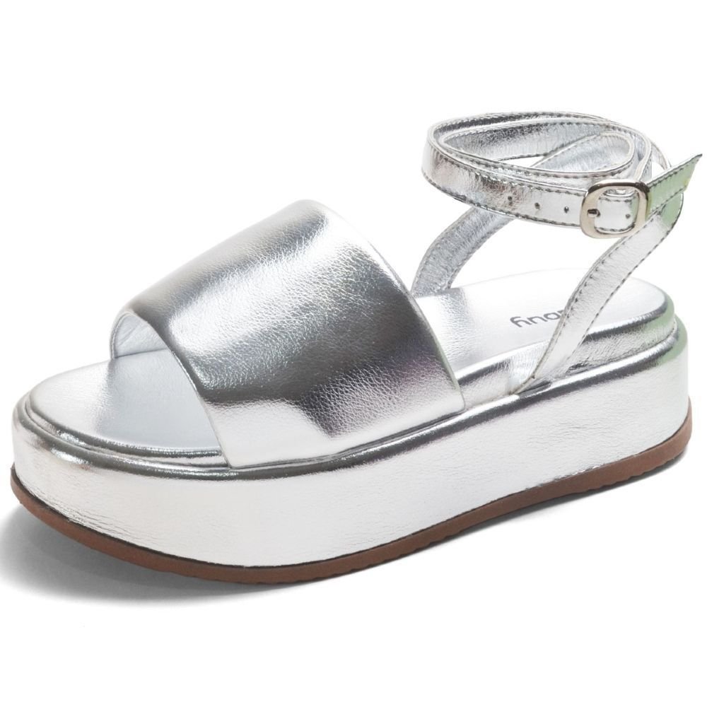 Papete Chinela Tamanco Feminino DUBUY 2065FG Prata 2