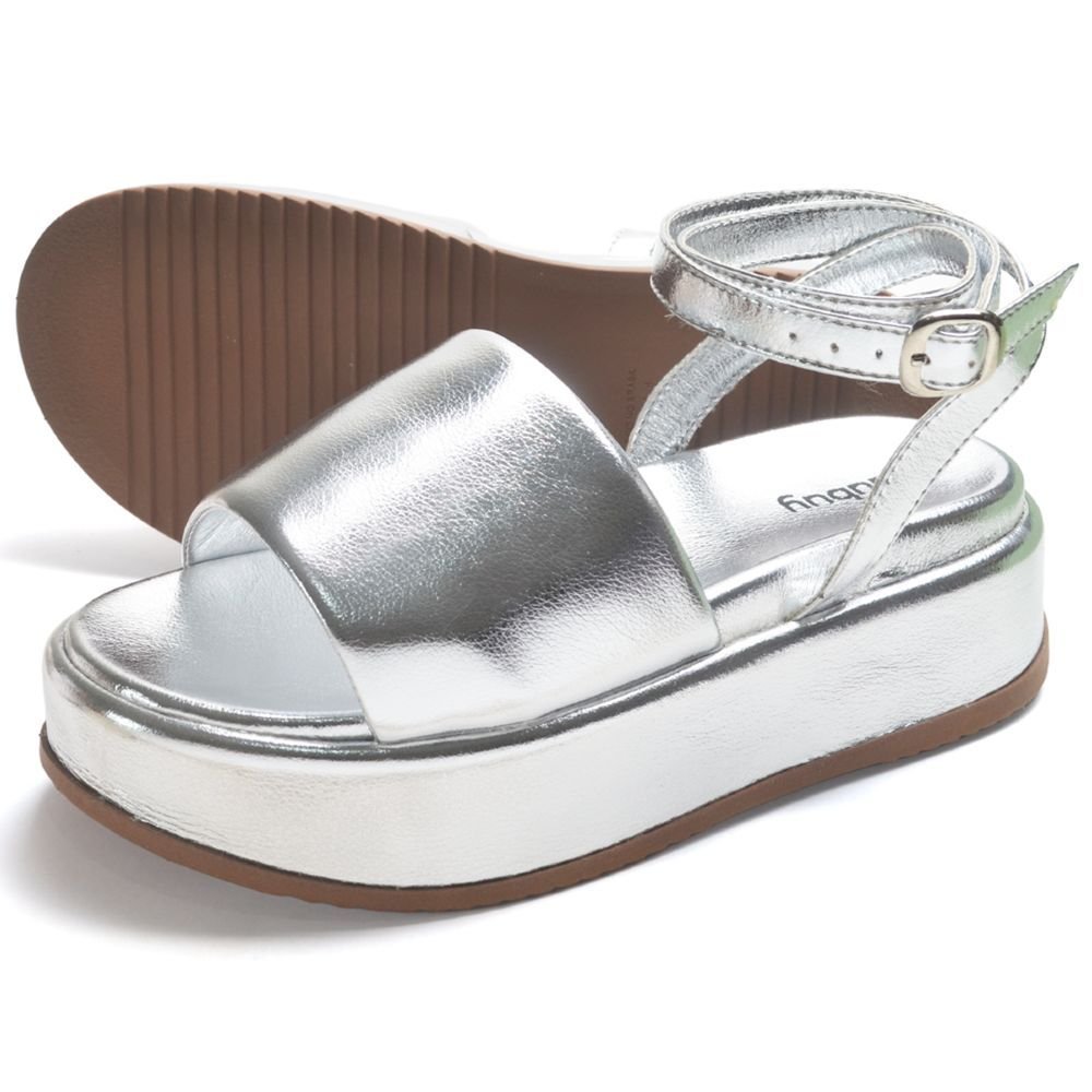 Papete Chinela Tamanco Feminino DUBUY 2065FG Prata 4