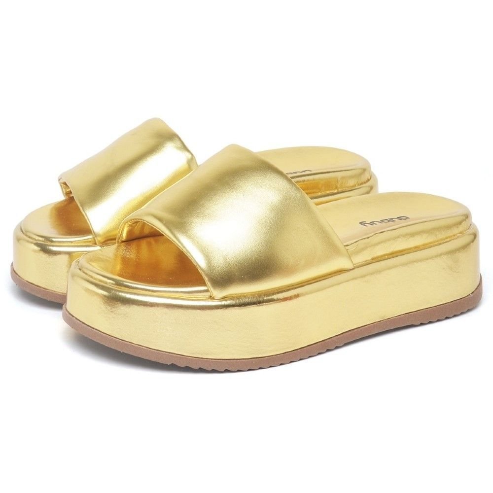 Papete Chinela Tamanco Feminino DUBUY 2062FG Dourado 1