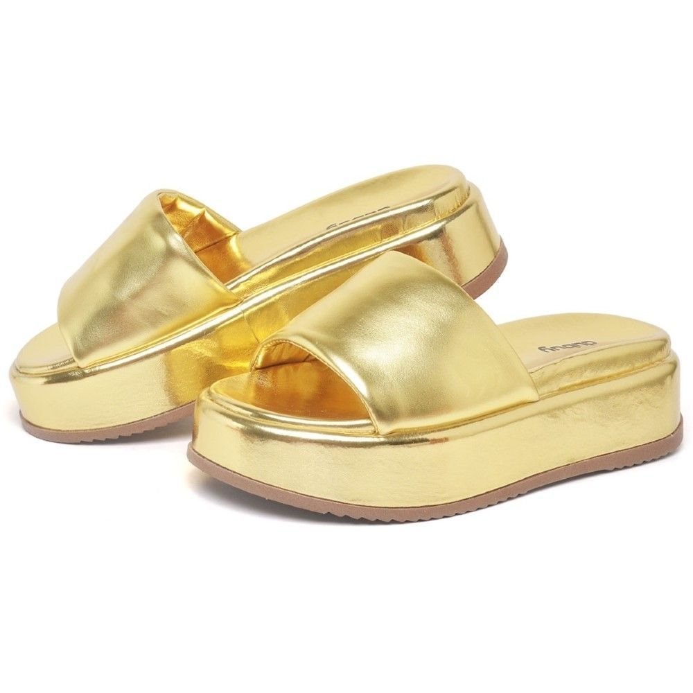 Papete Chinela Tamanco Feminino DUBUY 2062FG Dourado 2