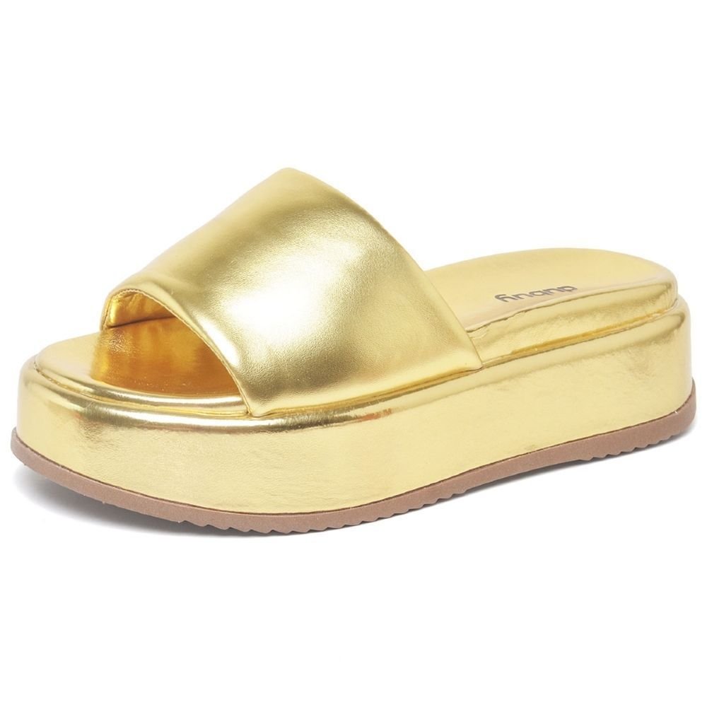 Papete Chinela Tamanco Feminino DUBUY 2062FG Dourado 3