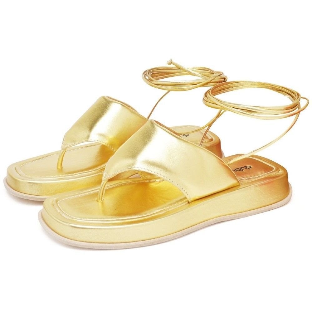 Sandália Plataforma Feminina DUBUY 2049FG Dourado 1