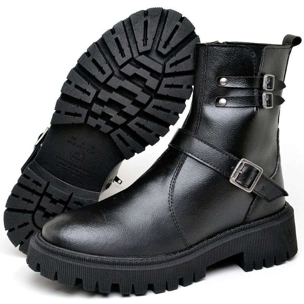 Bota Coturno Feminina Tratorada DUBUY 1202FG Preto 5