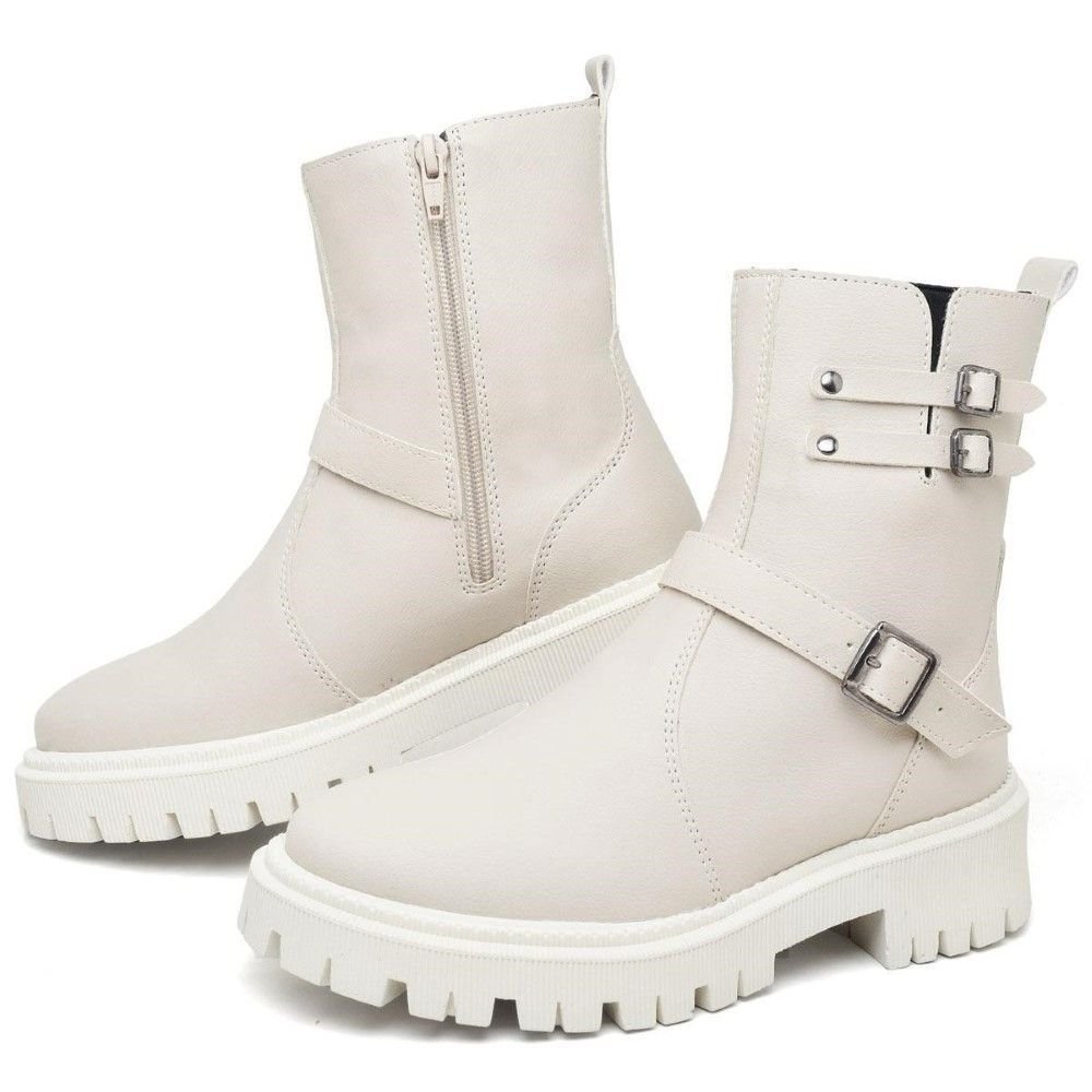 Bota Coturno Feminina Tratorada DUBUY 1202FG Bege 2