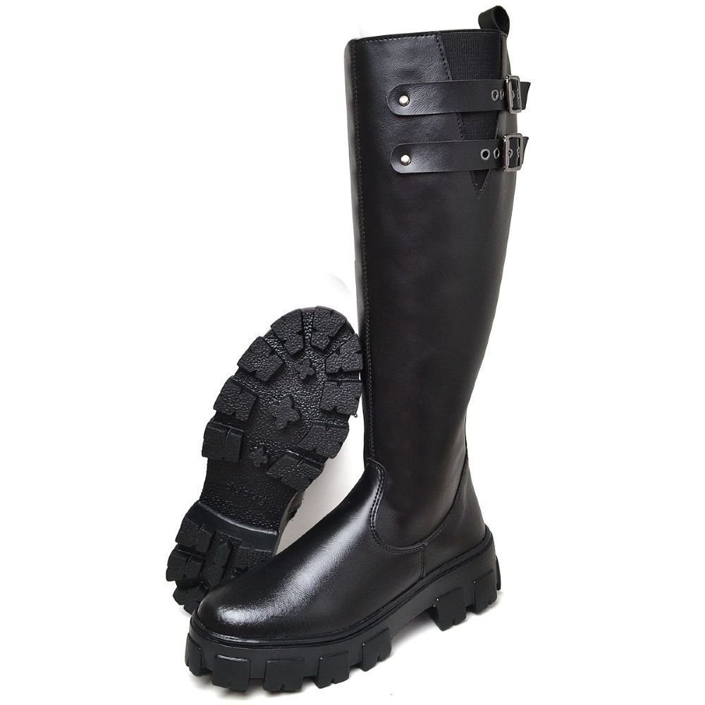 Bota Cano Alto Feminina DUBUY 1814FG Preto 5