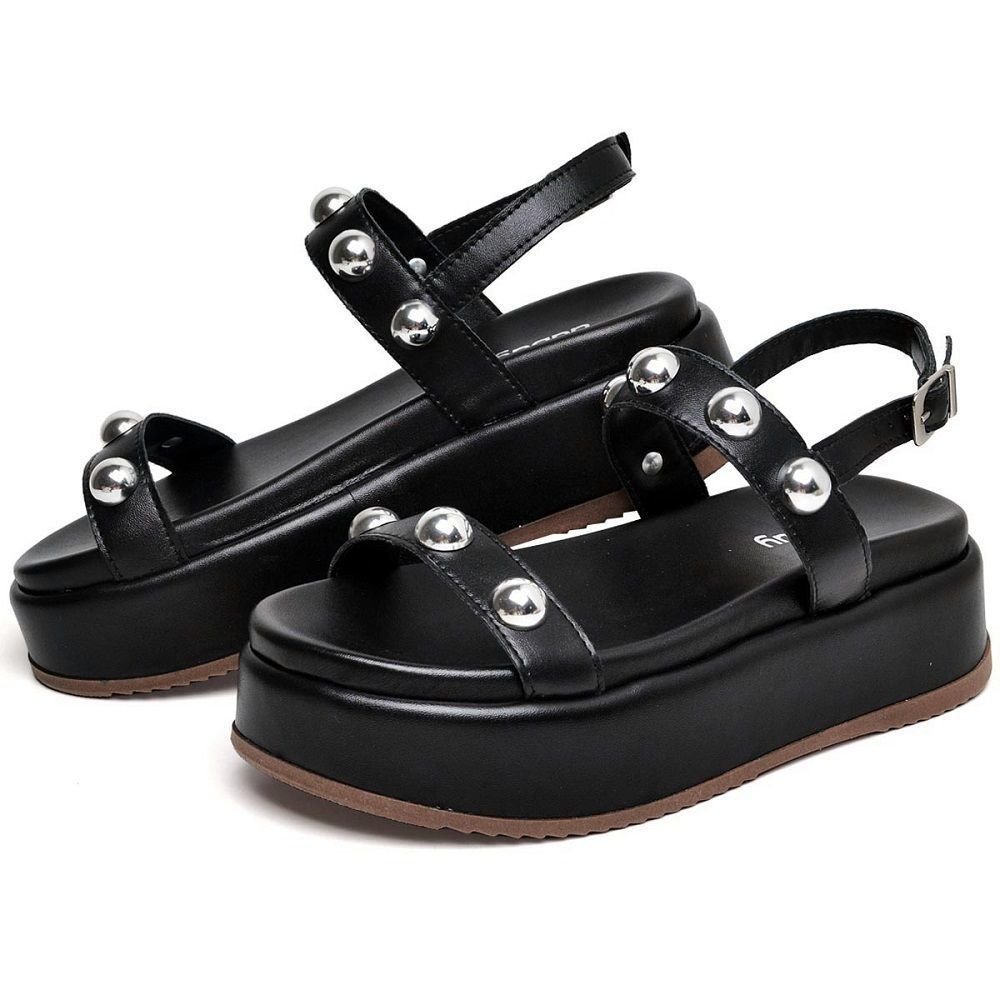 Sandália Flatform Feminino DUBUY 2074FG Preto 2