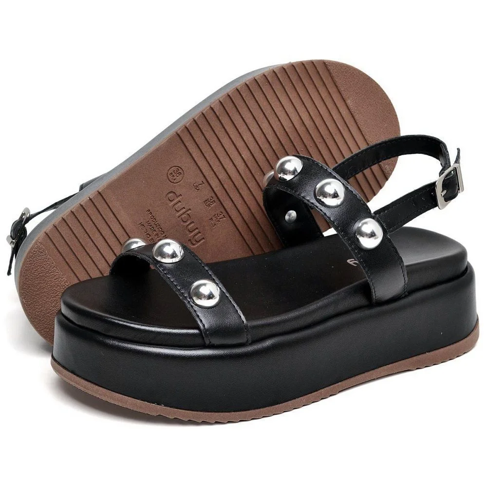 Sandália Flatform Feminino DUBUY 2074FG Preto 5