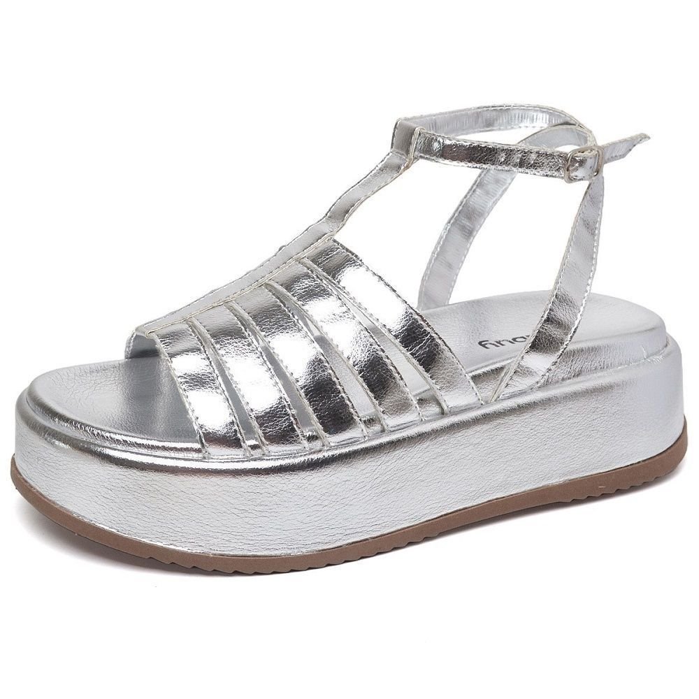 Tamanco Flatform Feminino DUBUY 2070FG Prata 3