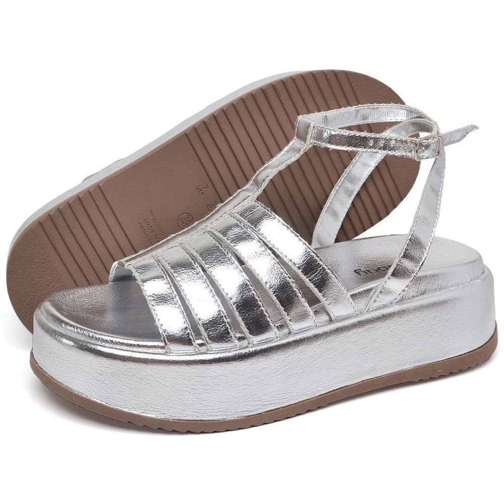Tamanco Flatform Feminino DUBUY 2070FG Prata 5