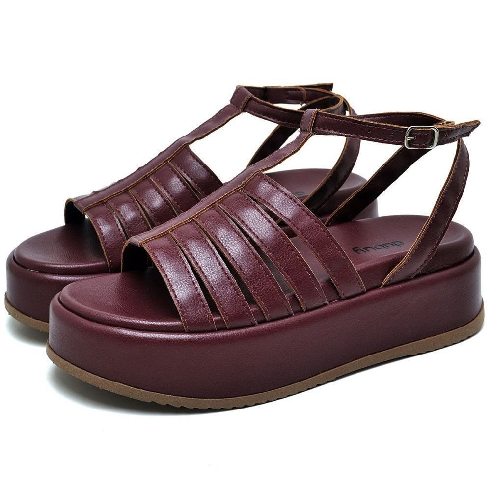 Tamanco Flatform Feminino DUBUY 2070FG Vermelho 1