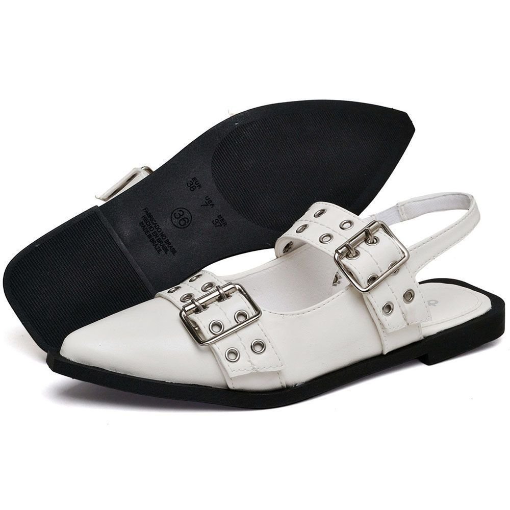 Sapatilha Feminina de Fivela DUBUY 1302FG Branco 5