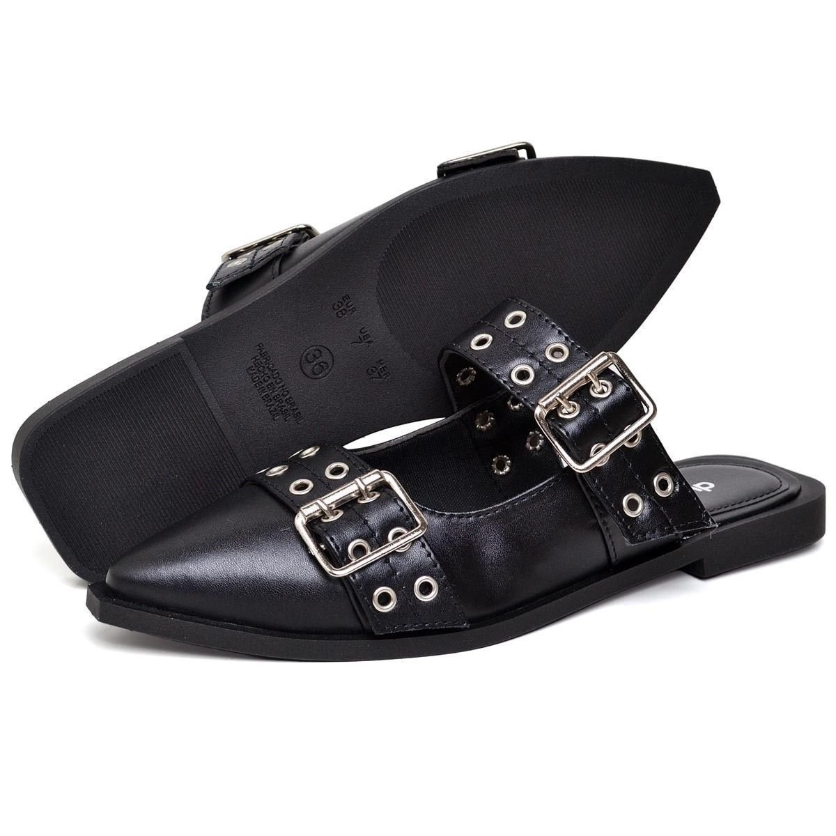 Sapatilha Mule Feminina Slingback DUBUY 1304FG Preto 5