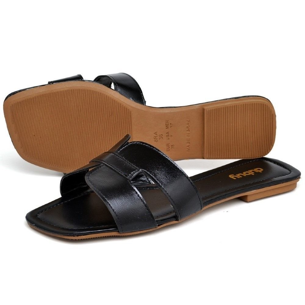 Sandália Rasteira Feminina DUBUY 2080FG Preto 4