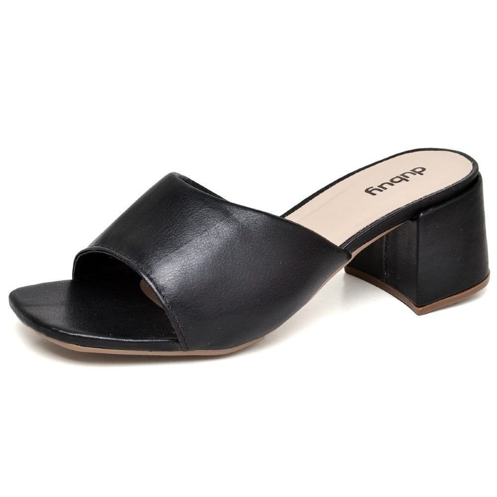 Tamanco Mule Salto Bloco DUBUY 302FG Preto 2