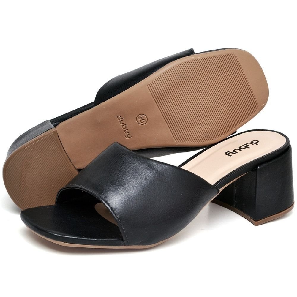 Tamanco Mule Salto Bloco DUBUY 302FG Preto 4