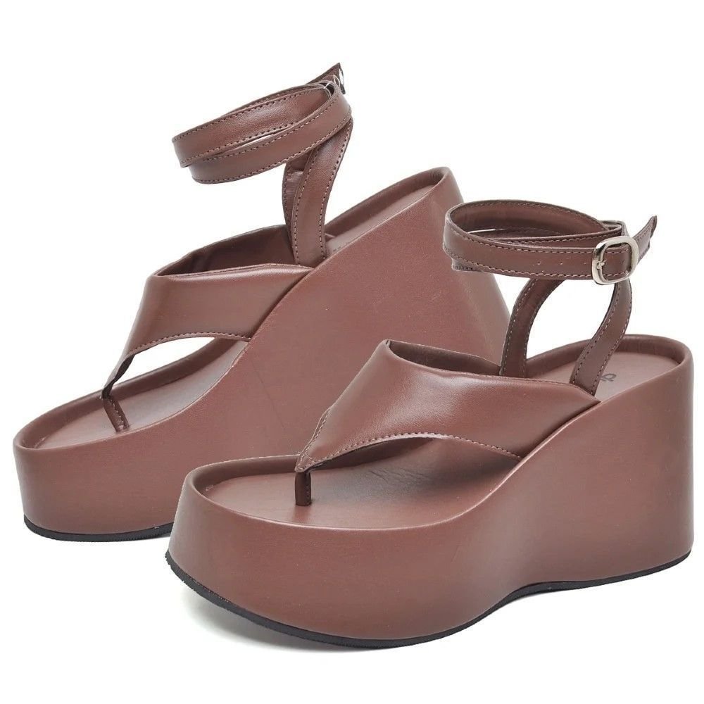 Tamanco Sandália Plataforma Feminino DUBUY 2104FG Marrom 2