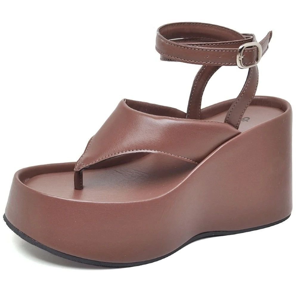 Tamanco Sandália Plataforma Feminino DUBUY 2104FG Marrom 3