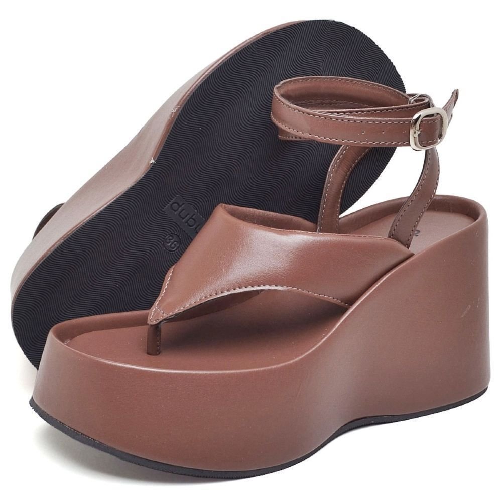 Tamanco Sandália Plataforma Feminino DUBUY 2104FG Marrom 5