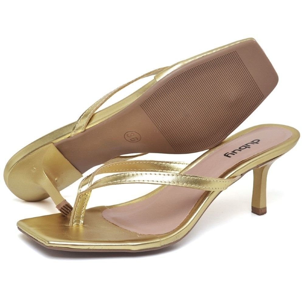 Sandália Feminina Papete DUBUY 304FG Dourado 5