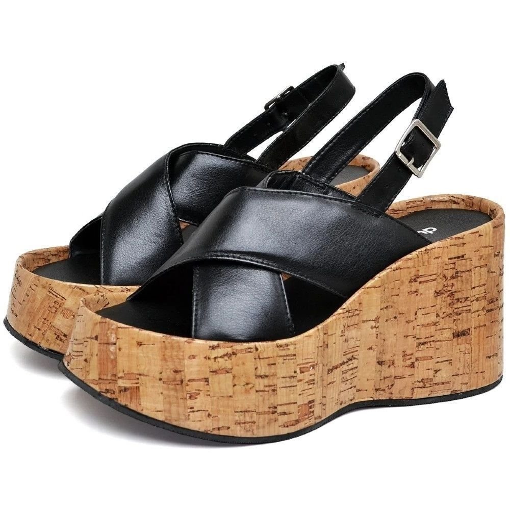 Tamanco Sandália Plataforma Feminino DUBUY 2106FG Preto 1