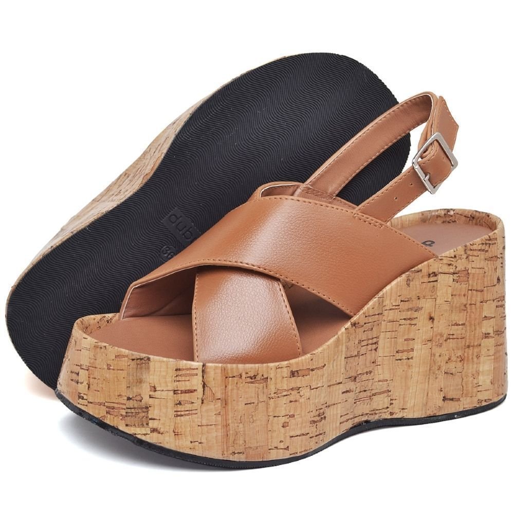 Tamanco Sandália Plataforma Feminino DUBUY 2106FG Marrom 4