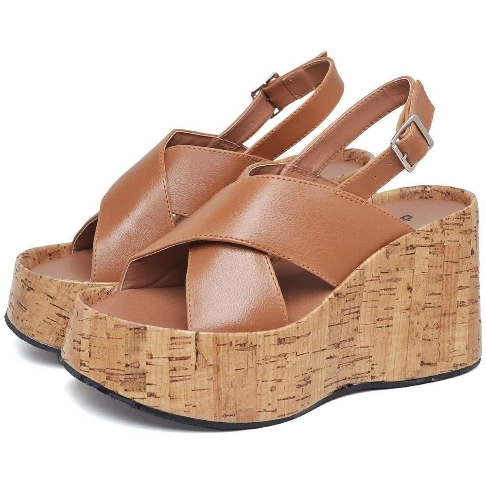 Tamanco Sandália Plataforma Feminino DUBUY 2106FG Marrom 1