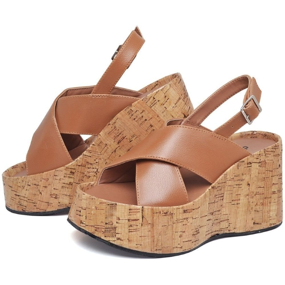 Tamanco Sandália Plataforma Feminino DUBUY 2106FG Marrom 2