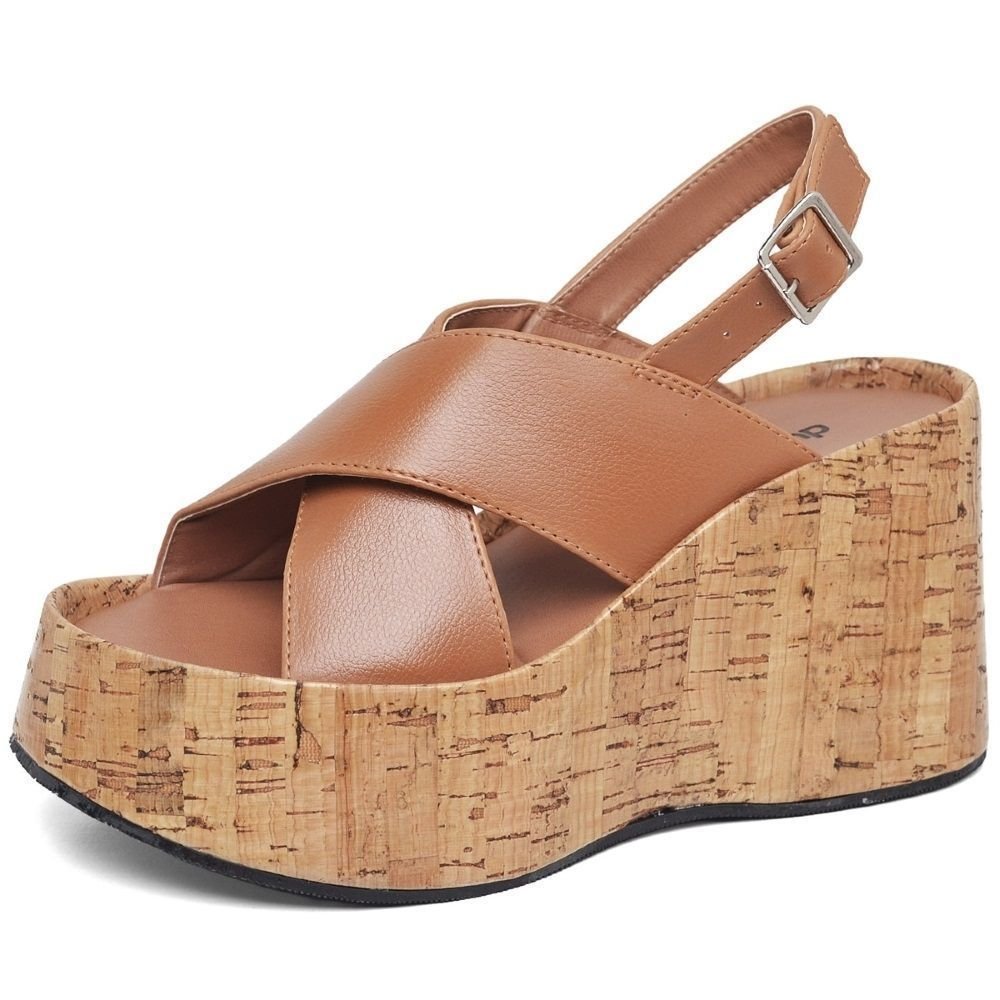 Tamanco Sandália Plataforma Feminino DUBUY 2106FG Marrom 3