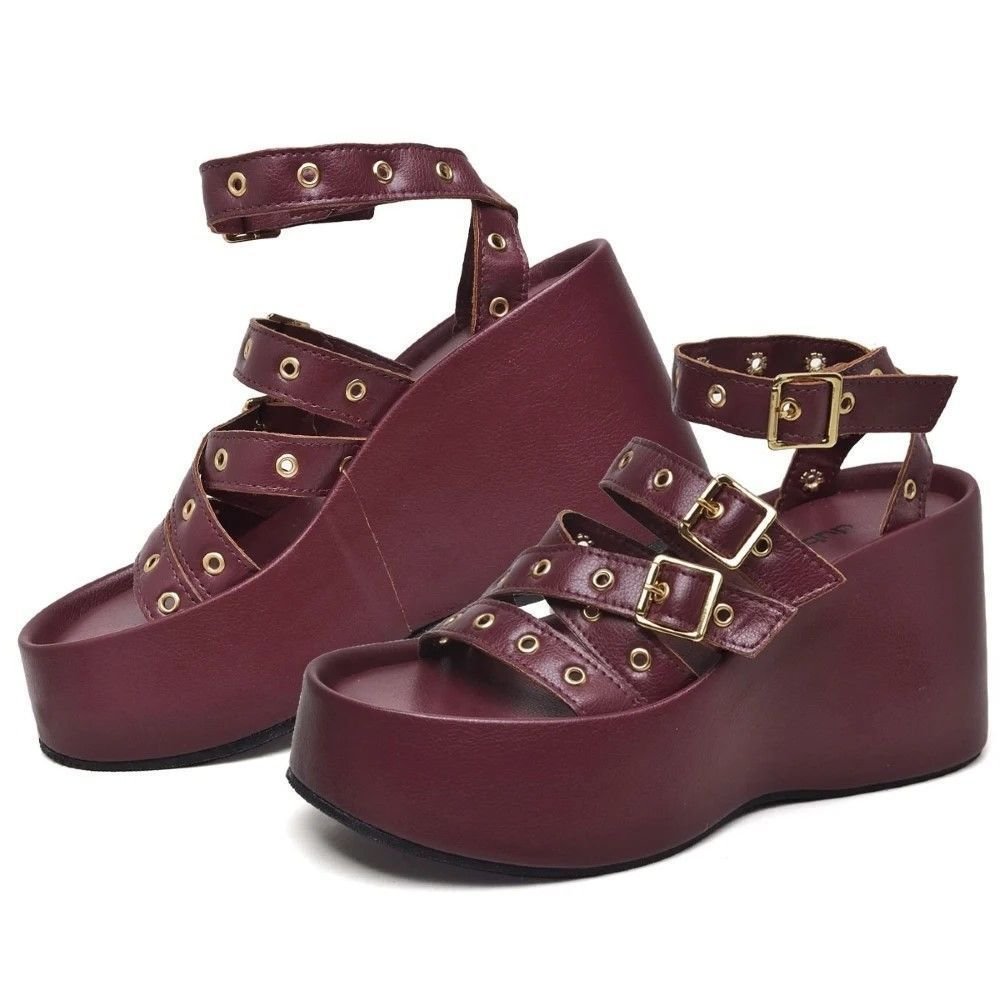 Tamanco Sandália Plataforma Feminino DUBUY 2102FG Vermelho 2