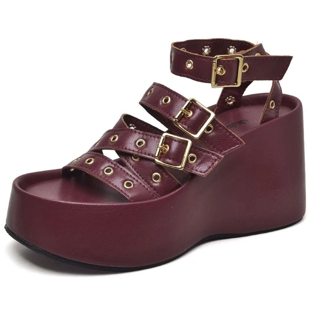 Tamanco Sandália Plataforma Feminino DUBUY 2102FG Vermelho 3