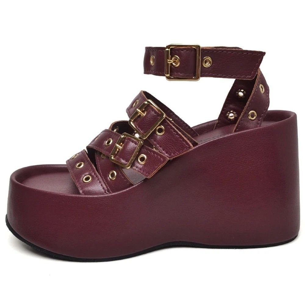 Tamanco Sandália Plataforma Feminino DUBUY 2102FG Vermelho 4