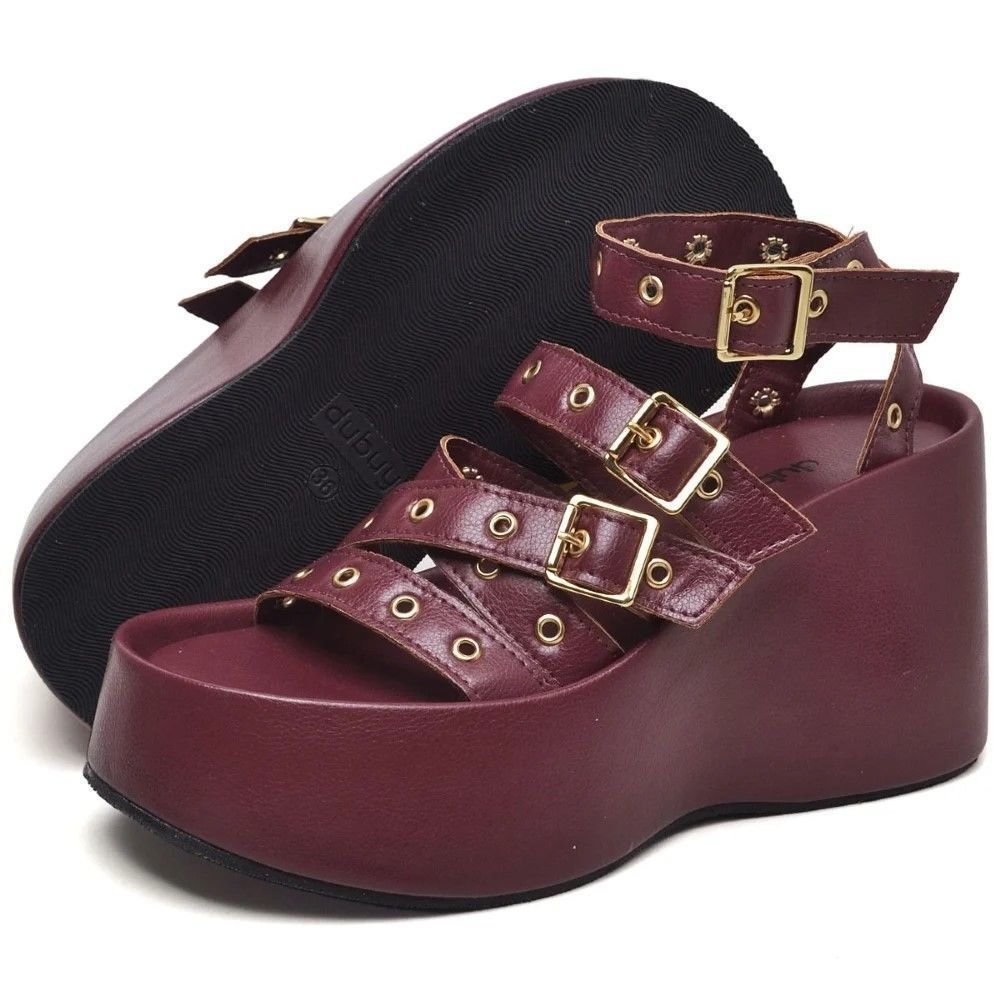 Tamanco Sandália Plataforma Feminino DUBUY 2102FG Vermelho 5